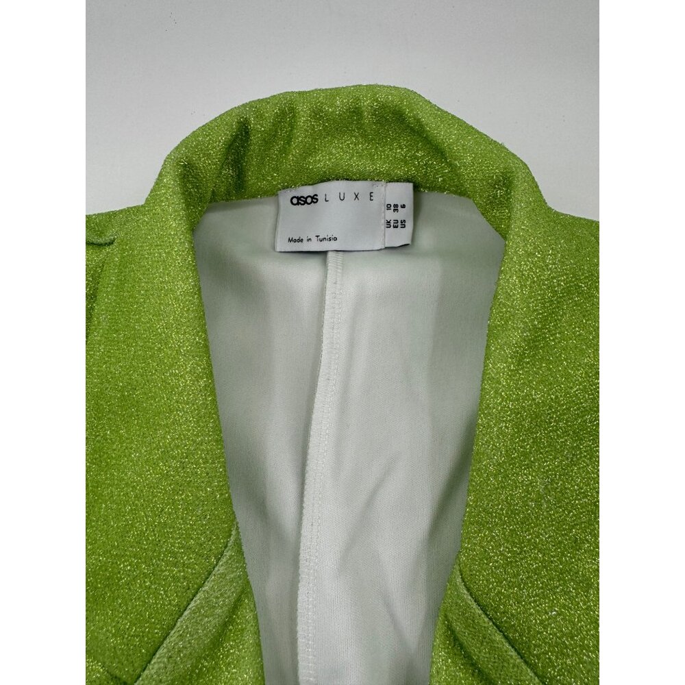 NWT - ASOS Luxe Green Shimmer Blazer Jacket  Size M - Picture 3 of 11